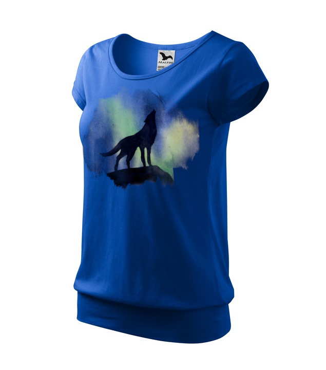 dámské tričko malfini s krátkým rukávem modré vlk