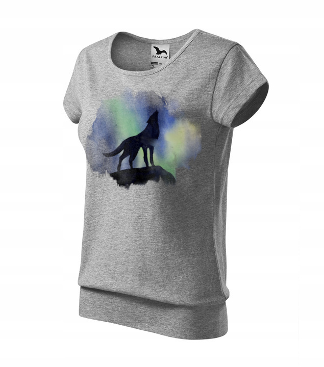 dámské tričko malfini s krátkým rukávem nebesky šedé vlk