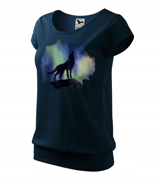 dámské tričko malfini s krátkým rukávem nebesky tmavě modré vlk
