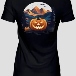 Dámské tričko s krátkým rukávem Halloween Dýně Hory