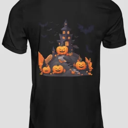 Pánské tričko s krátkým rukávem Halloween Hrad Dýně